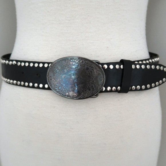 JOSE LUIS studded black leather belt main image 5